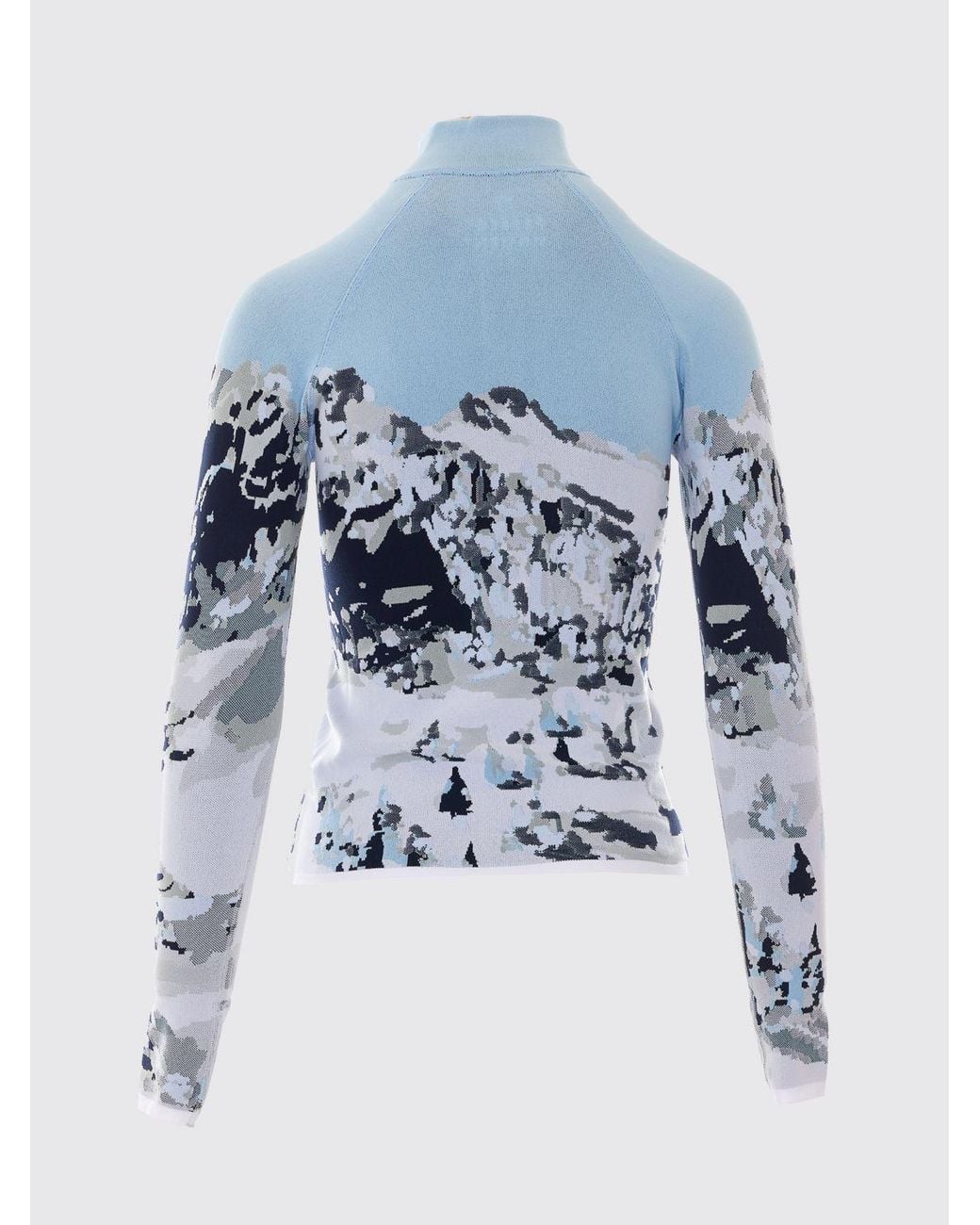 Perfect Moment Blue Graphic Print Half-Zip Slim Fit Sweatshirt