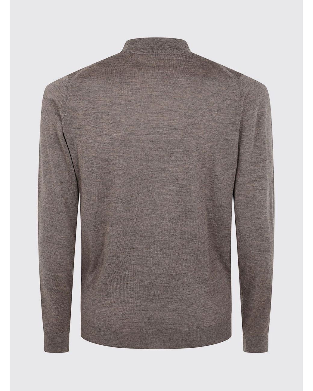 John Smedley Gray Mock Neck Jumper for men