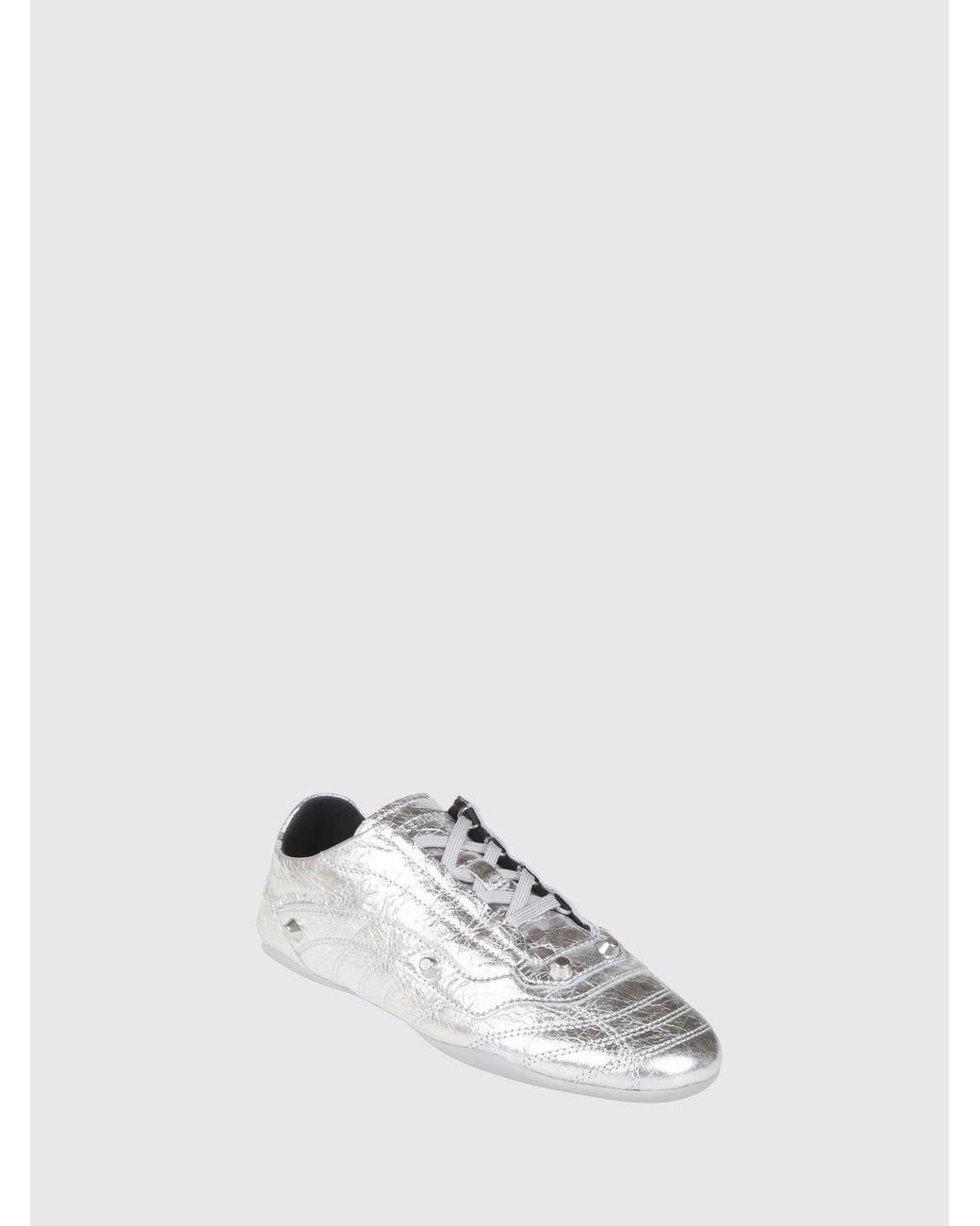 Balenciaga White City Arena Lambskin Trainers With Studs