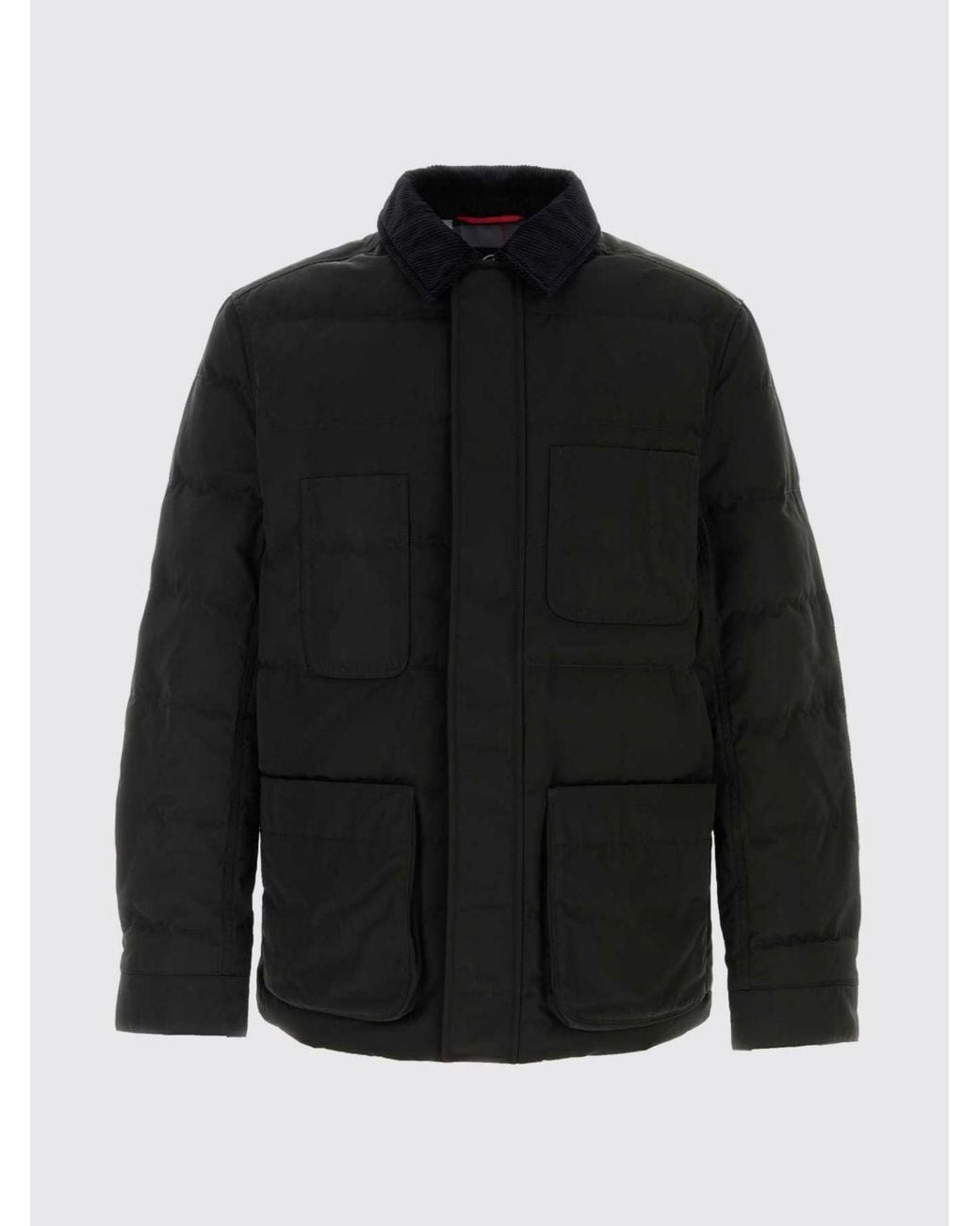 Junya Watanabe Blue Quilted Padded Shirt Jacket With Velvet Collar for men