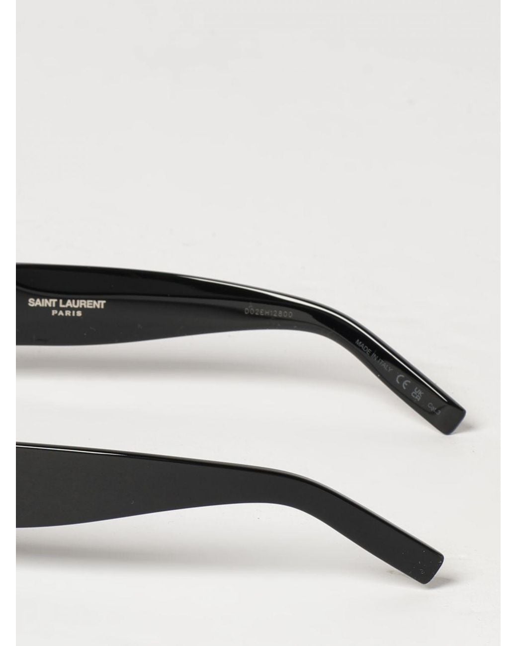Saint Laurent Black Rectangular Acetate Sunglasses With Ysl Monogram