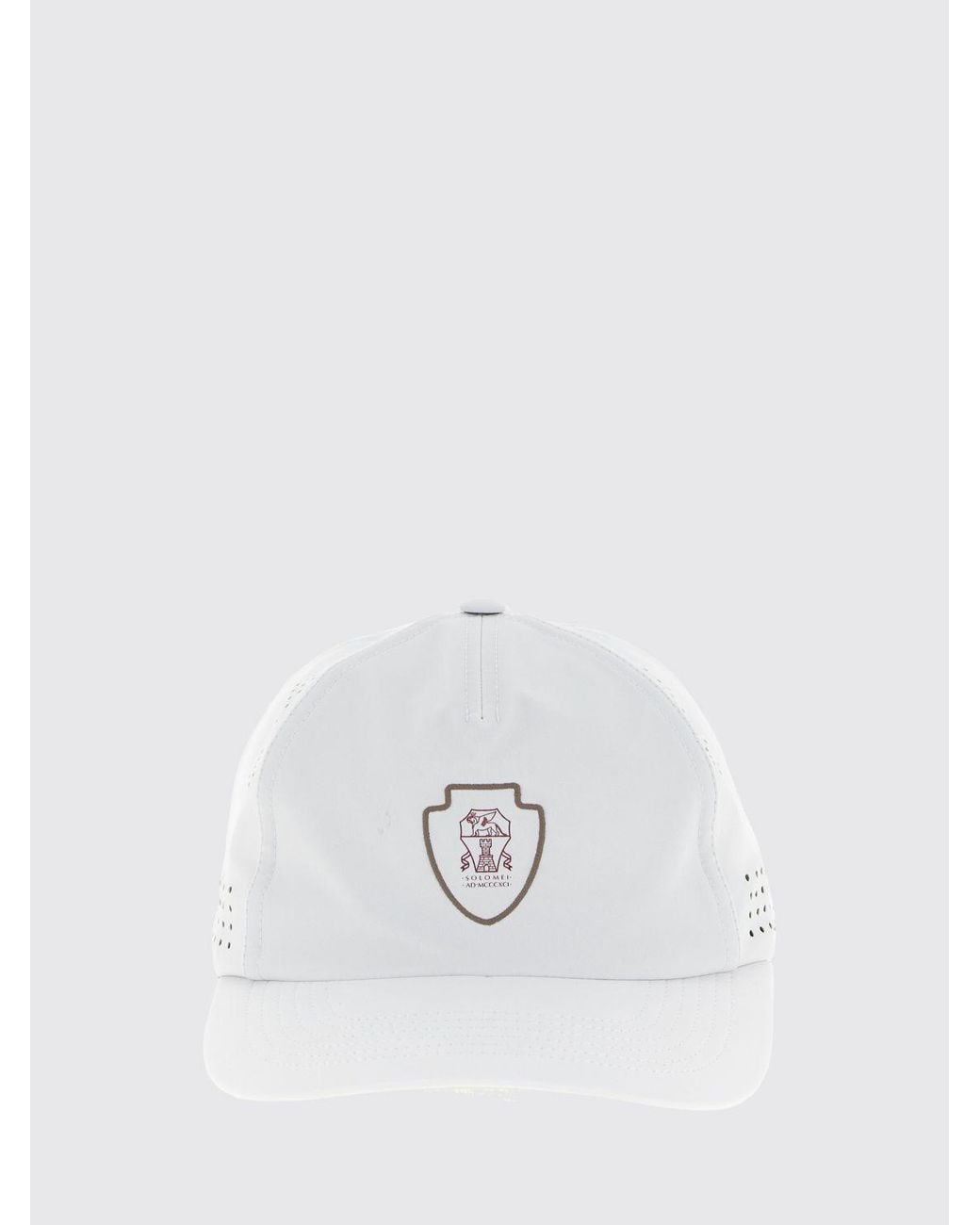 Brunello Cucinelli White Nylon Baseball Cap With Contrast Logo And Rigid Visor for men