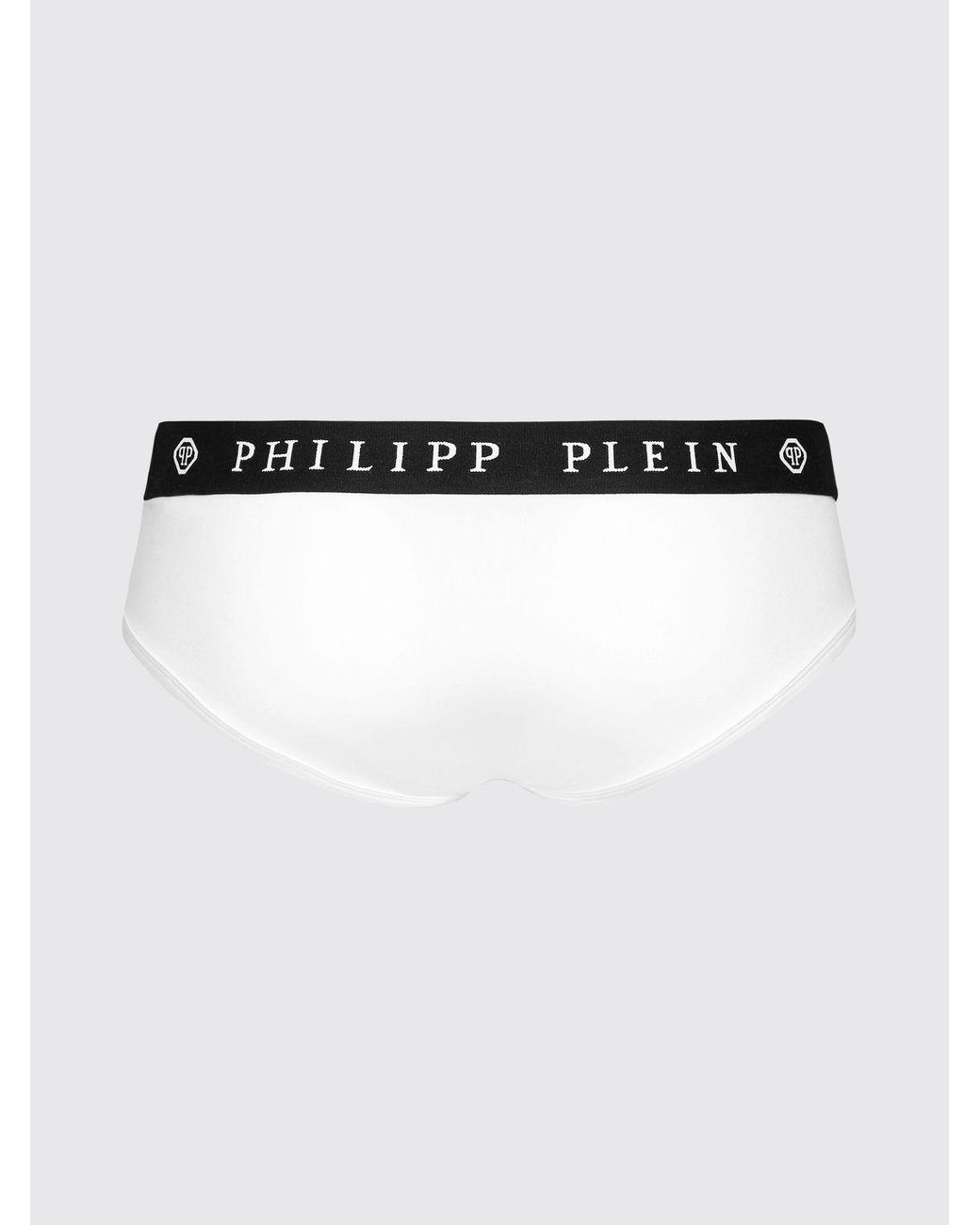 Philipp Plein White Stretch Cotton Briefs With Logo for men