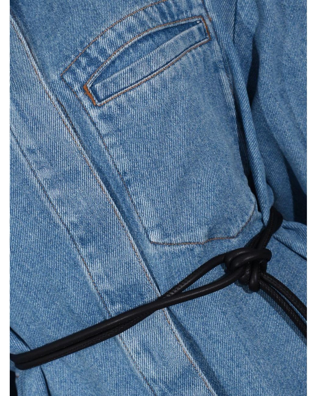 Sportmax Blue Lyocell Denim Shirt With Dropped Shoulders And Patch Pockets