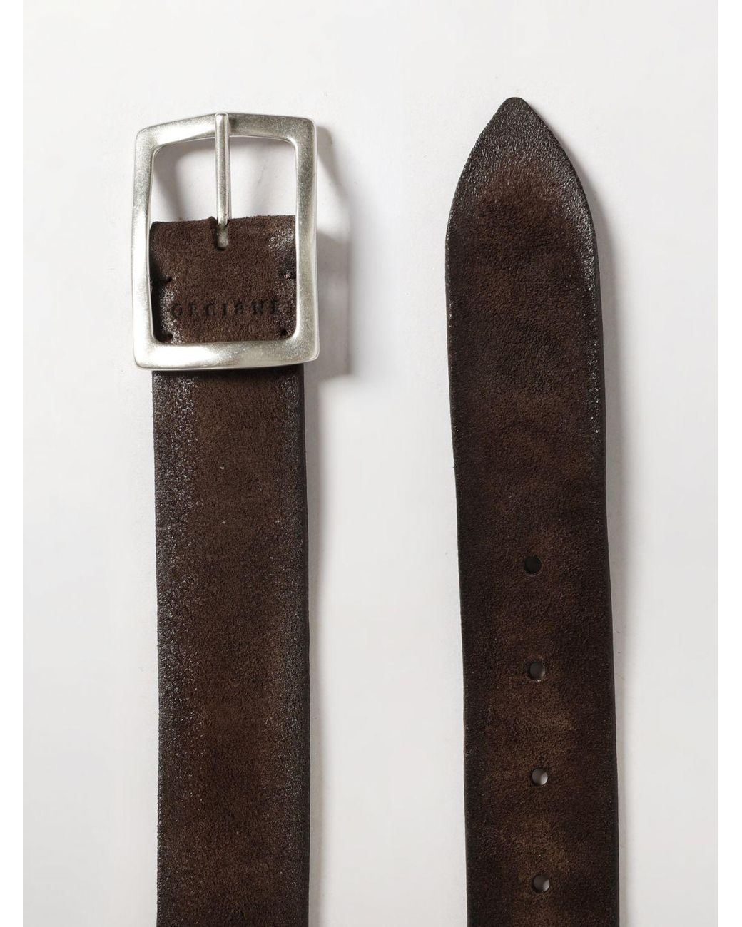 Orciani Verstellbarer Gürtel Aus Braunem Leder Mit Klassischer Schnalle in Brown für Herren