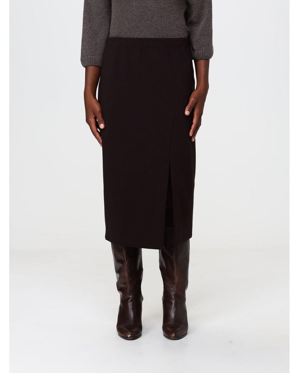 Liviana Conti Black Midi Pencil Skirt