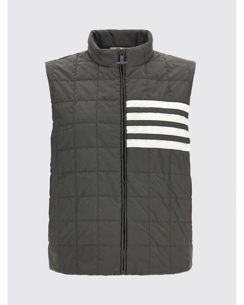 Chaleco Acolchado De Tejido Técnico Con Motivo 4-Bar Y Cuello Alto Thom Browne de hombre de color Gray