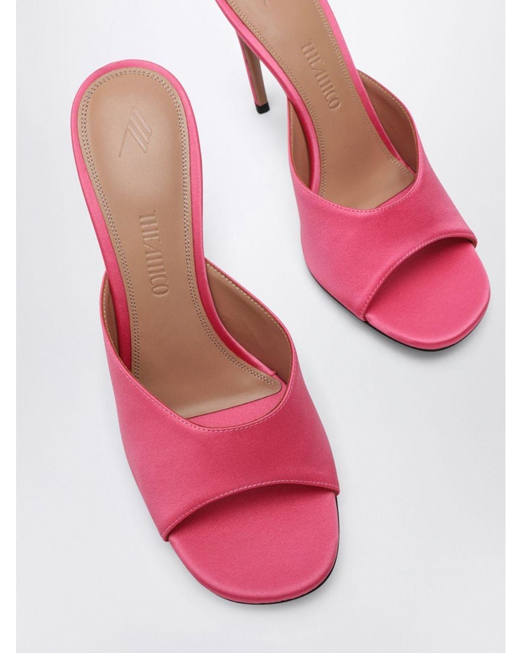 The Attico Pink Betta Satin Mules