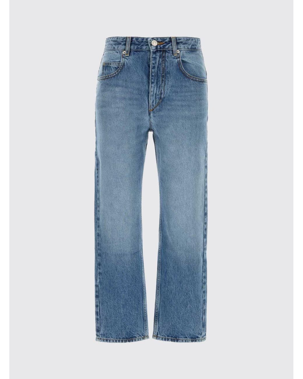 Isabel Marant Blue Dakota Mid-Rise Cropped Denim Jeans