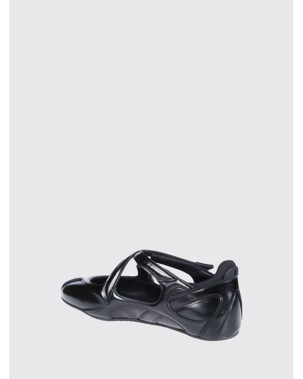The Attico White Floor 01 Mary Jane Leather Flats With Velcro Strap