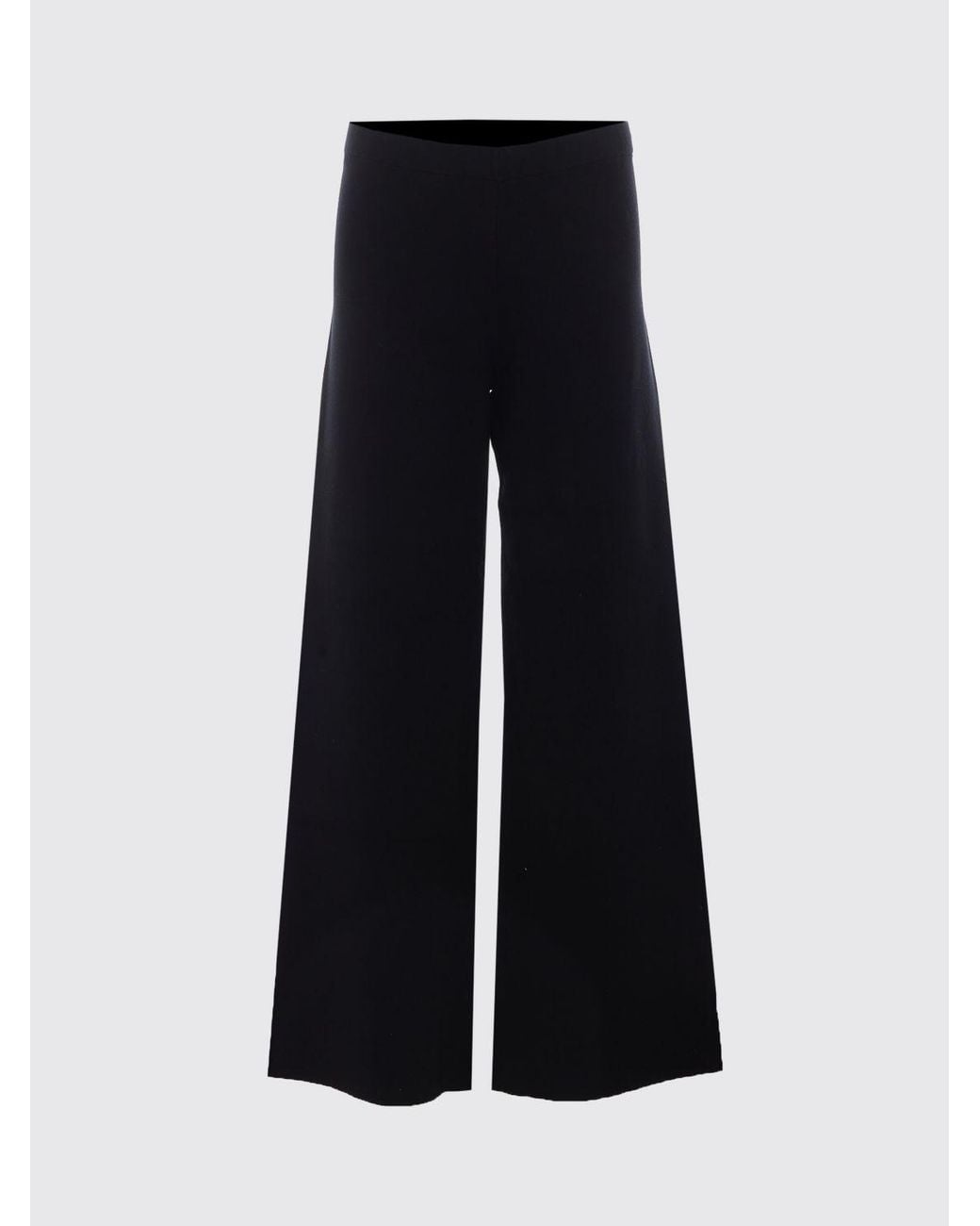 Roberto Collina Black High-Waisted Wide Leg Jersey Palazzo Trousers