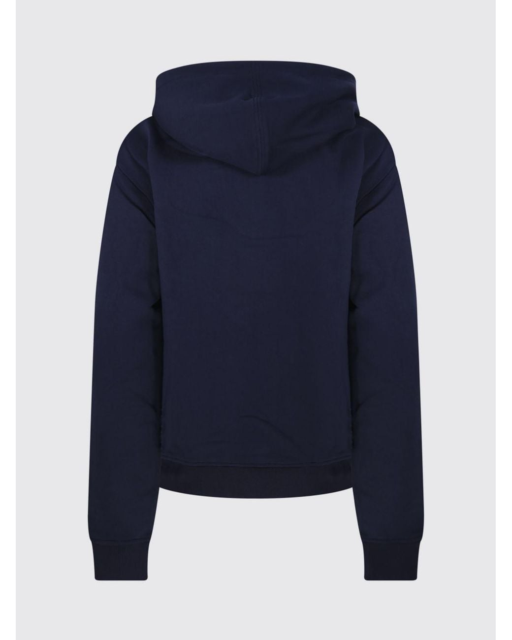AMI Blue Cotton Hoodie With Embroidered Logo And Kangaroo Pocket for men