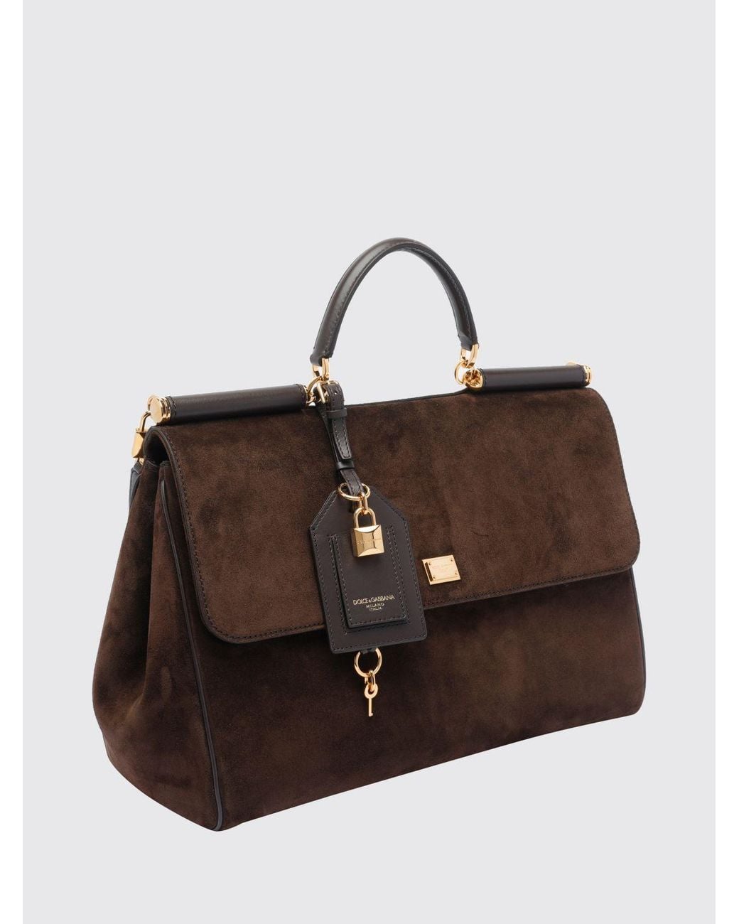 Dolce & Gabbana Brown Dolce &Amp Gabbana My Sicily Suede Handbag With Charm