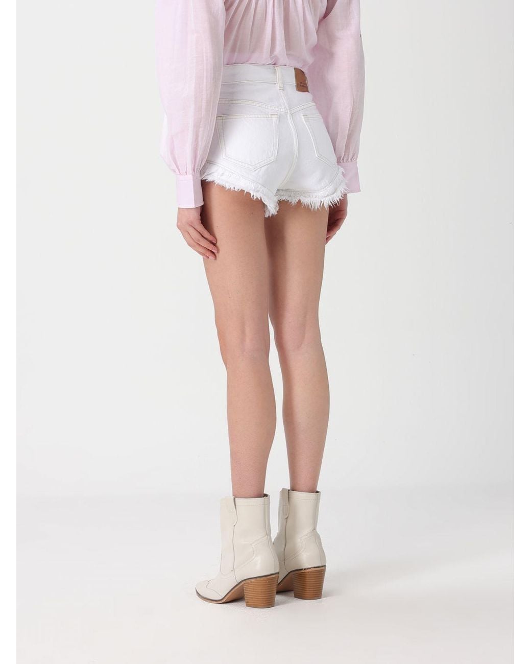 Isabel Marant White Cotton Denim Shorts