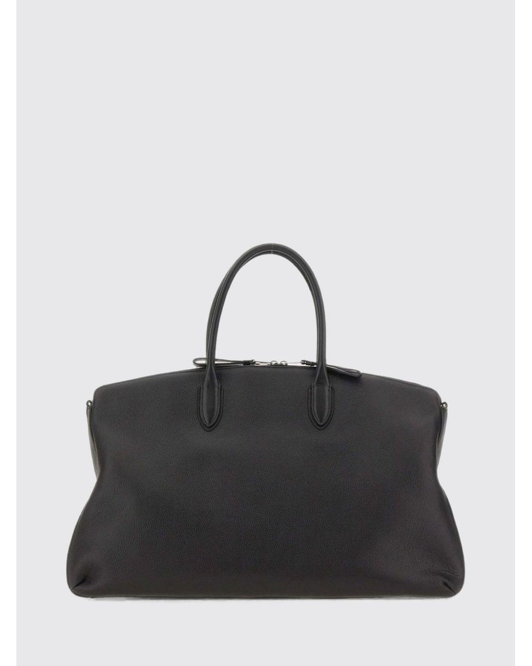 Borsalino Black Calf Leather Travel Bag With Double Handle And Logo