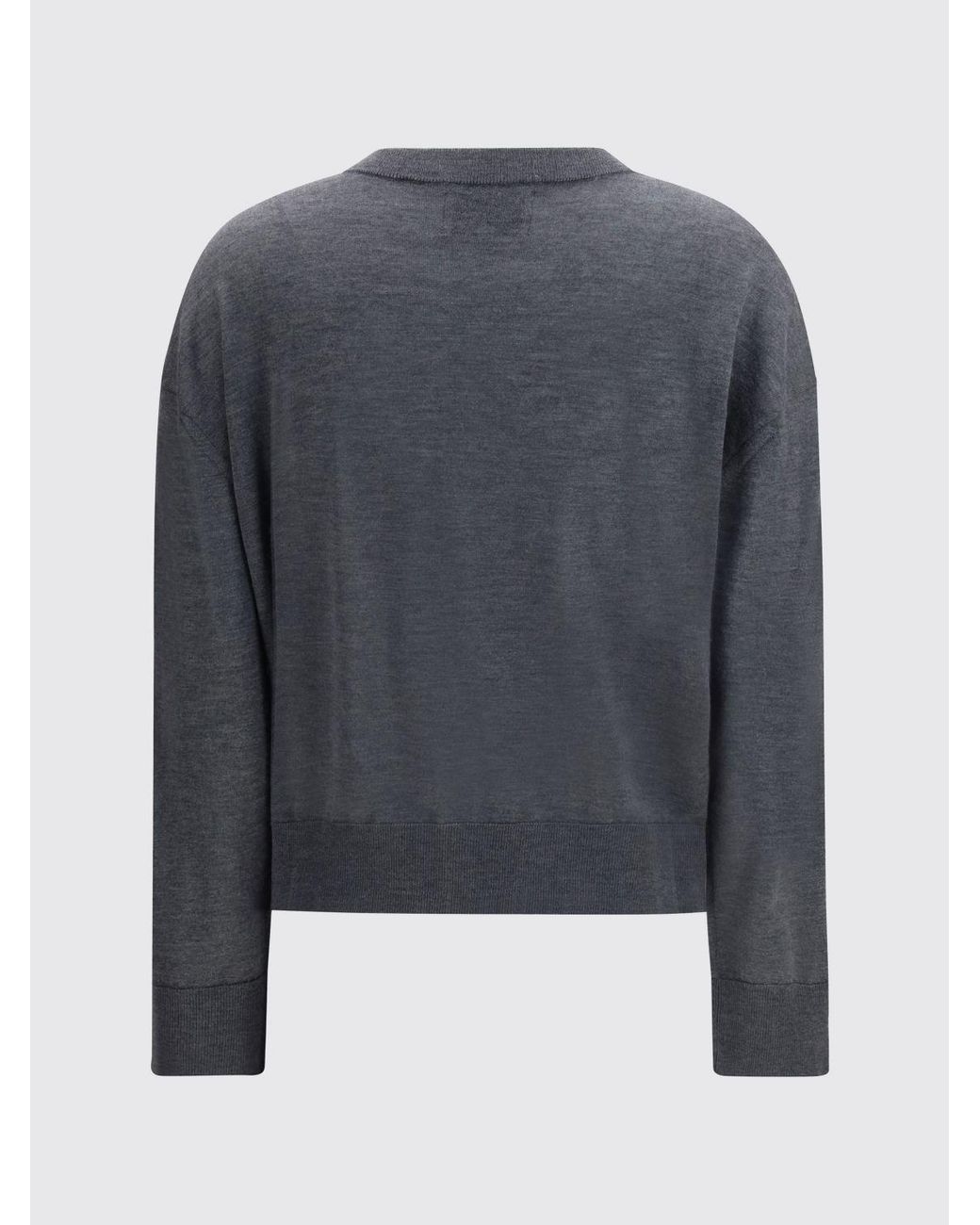 Loulou de Saison Blue Pure Cashmere Crewneck Cardigan With Ribbed Edges