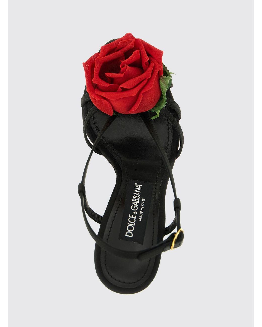 Dolce & Gabbana Black Dolce &Amp Gabbana Satin Slingback Sandals With Floral Embroidery
