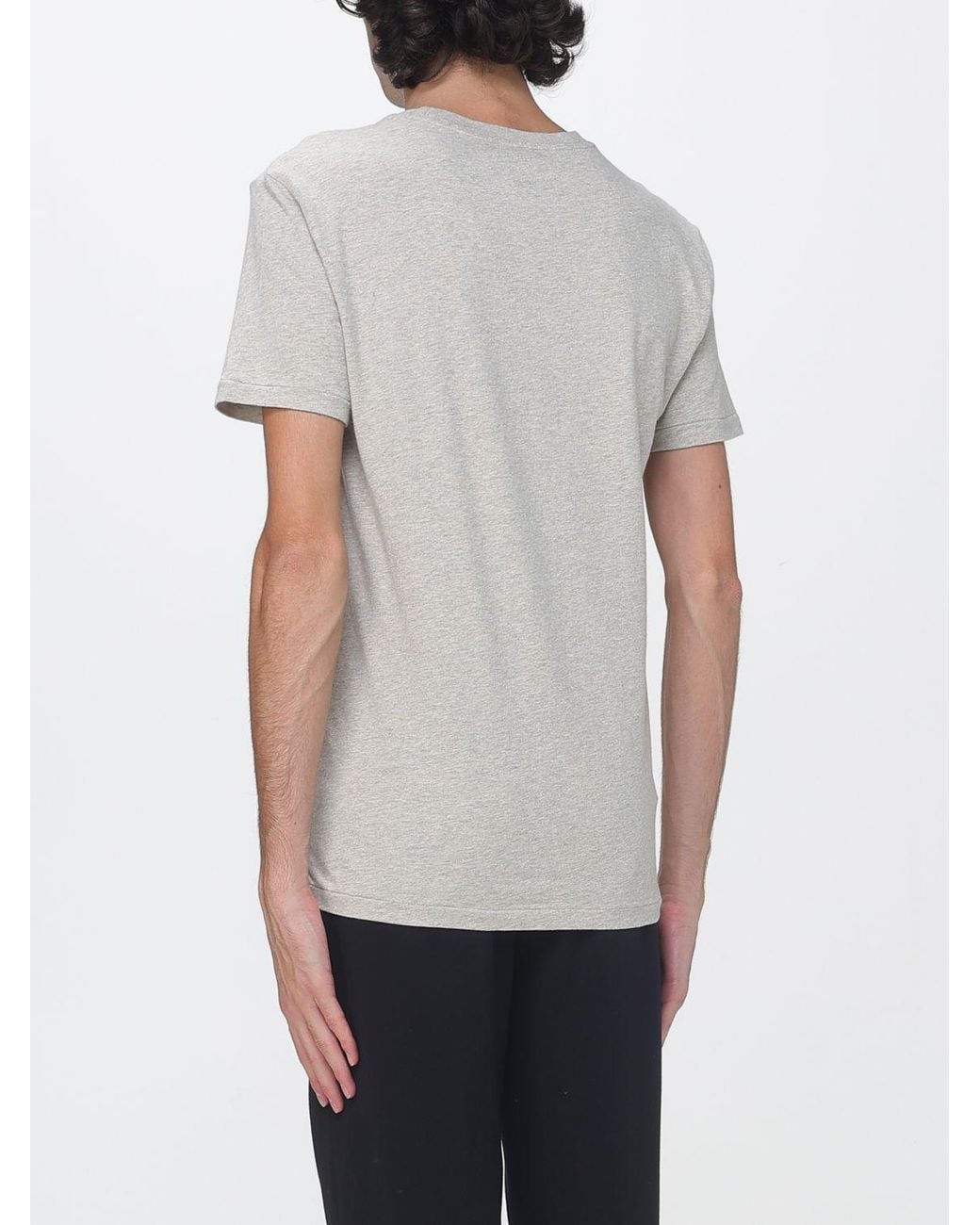 Polo Ralph Lauren Gray Crewneck Cotton T-Shirt With Embroidered Pony Logo for men