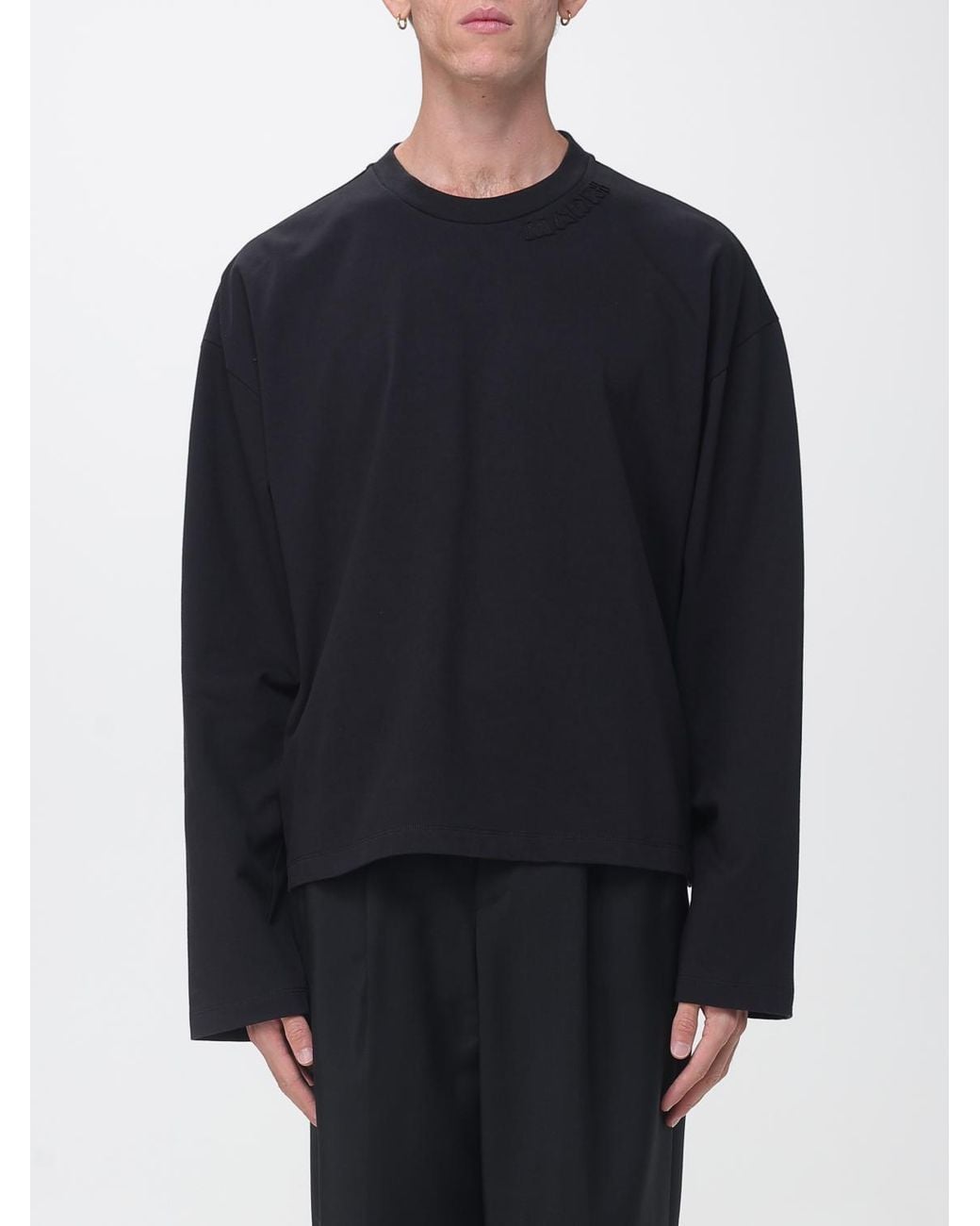 Marni Blue Relaxed Fit Long-Sleeved Cotton T-Shirt for men