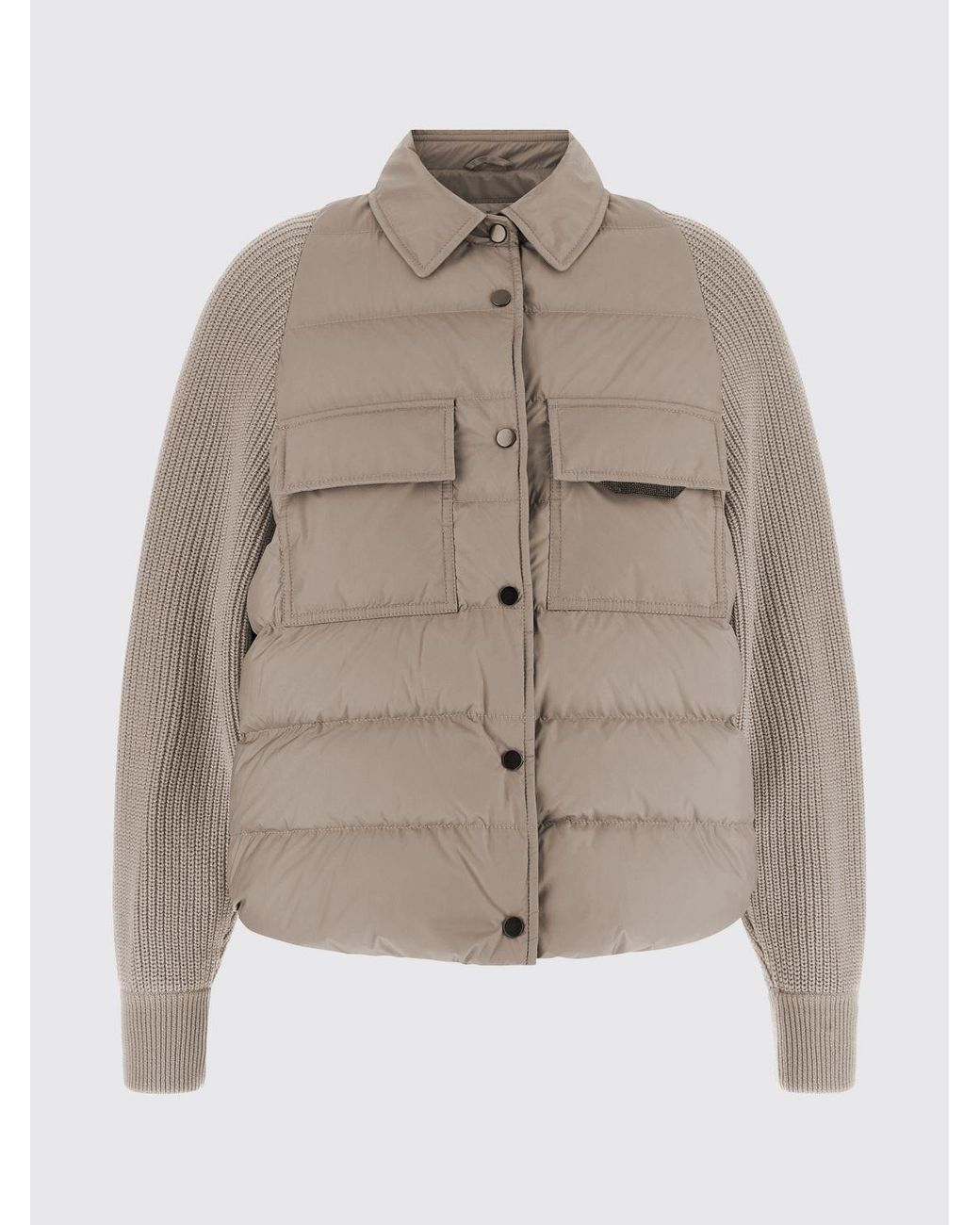 Brunello Cucinelli Natural Short Quilted Down Jacket