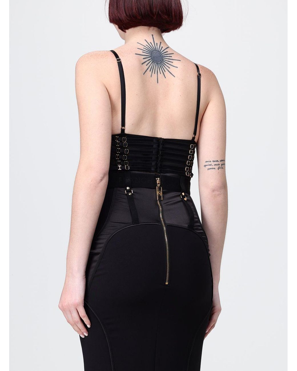 Elisabetta Franchi Black Cropped Jersey Top