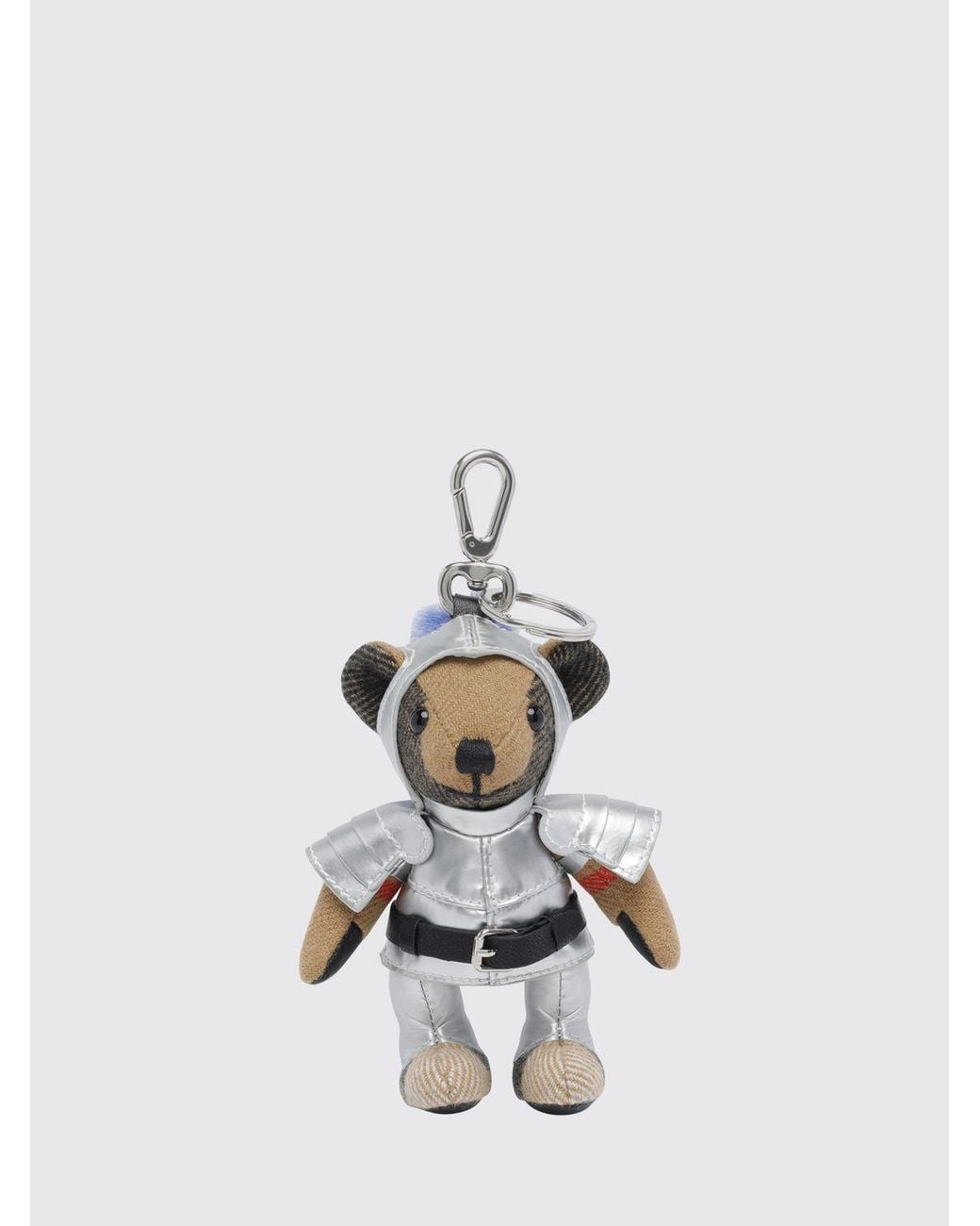 Burberry White Thomas Cashmere Keychain