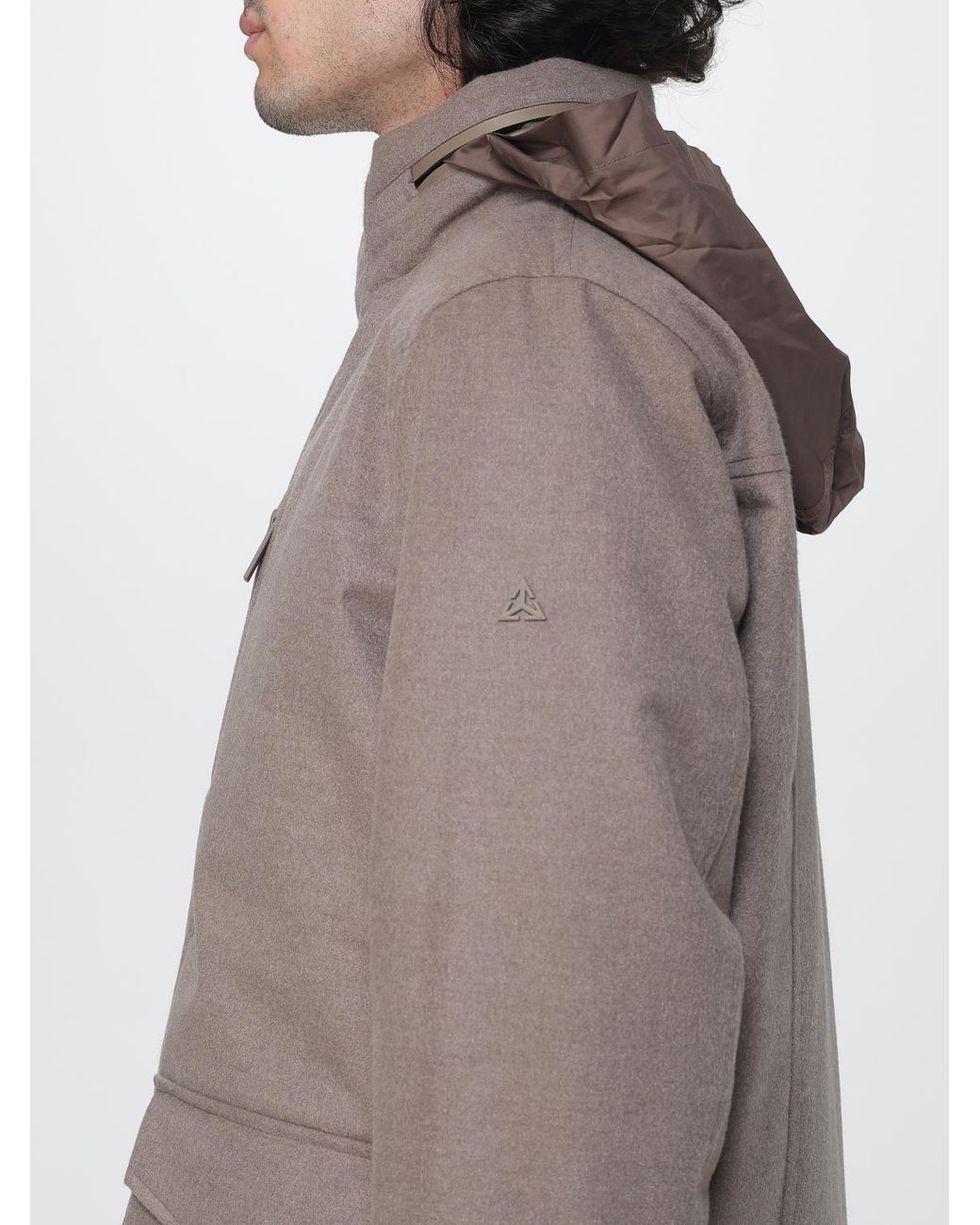 Heskimo Gray Cotton Blend Utility Parka With Packable Hood for men