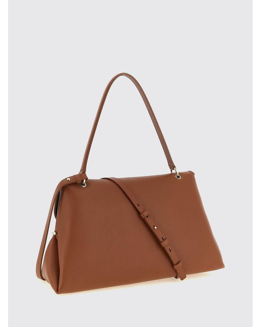 Ferragamo Brown Large Sofia 2026 Calfskin Leather Shoulder Bag