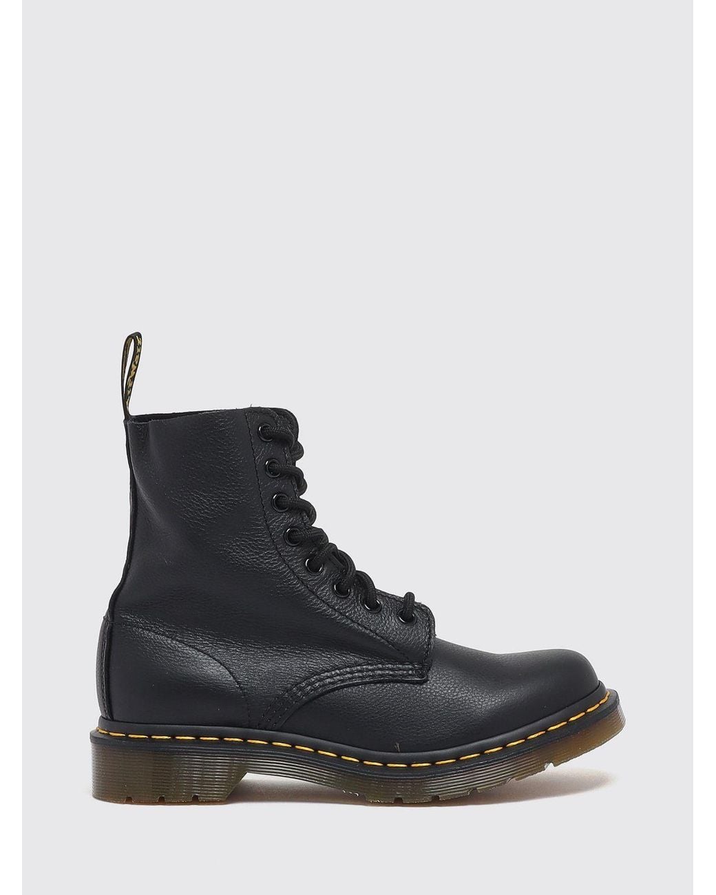 Dr. Martens Black 1460 Pascal Virginia Leather Combat Boots With Welted Sole