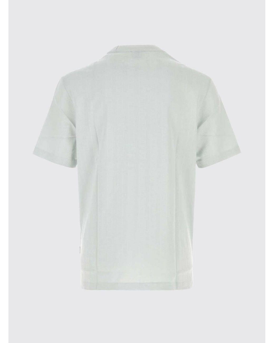 Boss White Short-Sleeved Cotton Crewneck T-Shirt With Dropped Shoulders for men