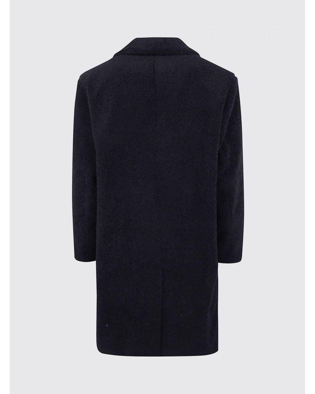 Herno Black Single-Breasted Knee-Length Faux Fur Coat for men