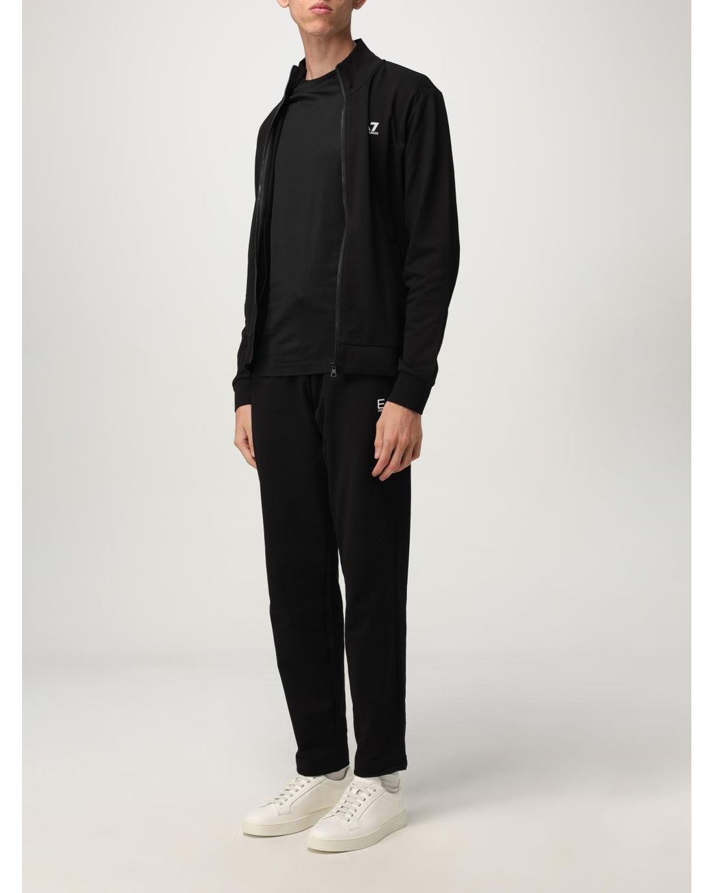 EA7 Black Zip-Throughs for men