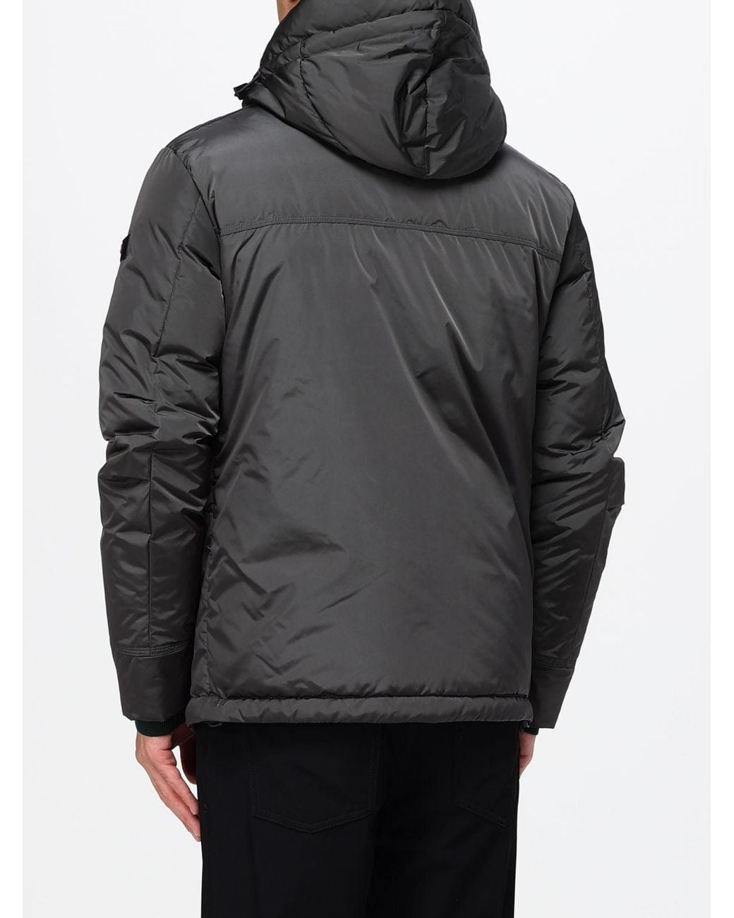 Peuterey Gray Hooded Puffer Jacket for men