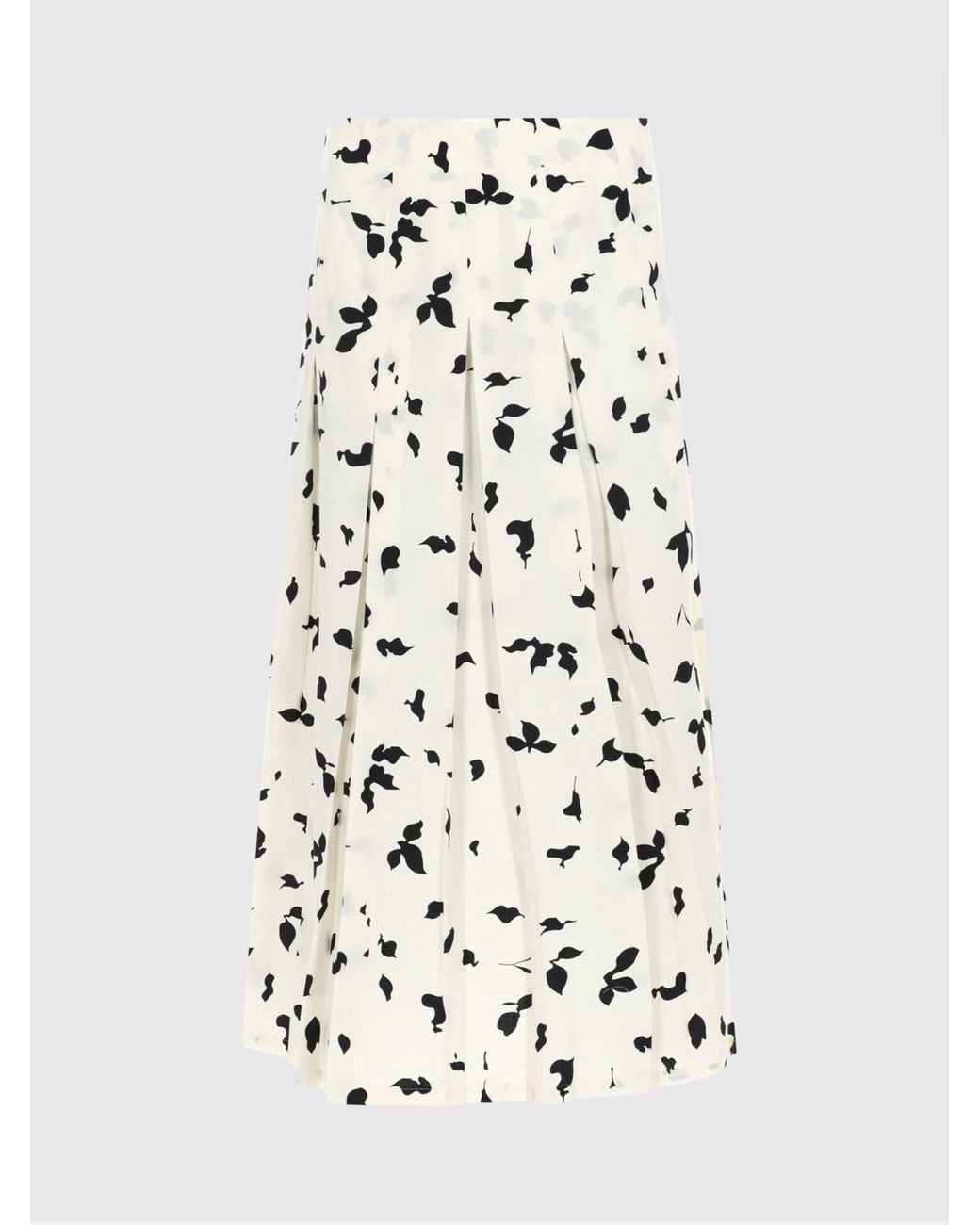 Alysi White Printed Cotton Skirt