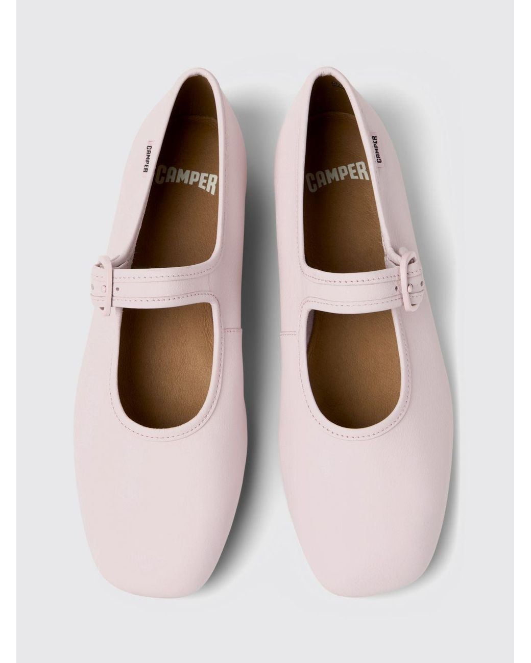 Camper Pink Casi Myra Leather Ballerinas