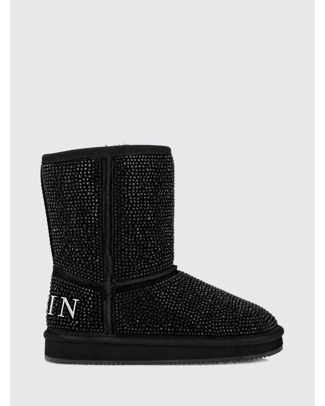 Philipp Plein Black Flat Ankle Boot