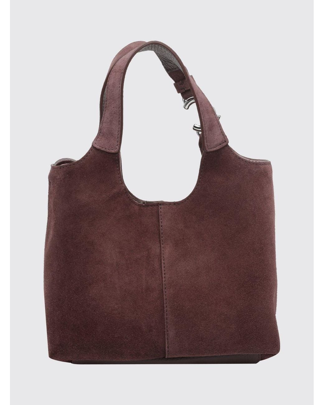 Coccinelle Purple C-Easy Leather And Suede Mini Bag With Removable Inner Pouch