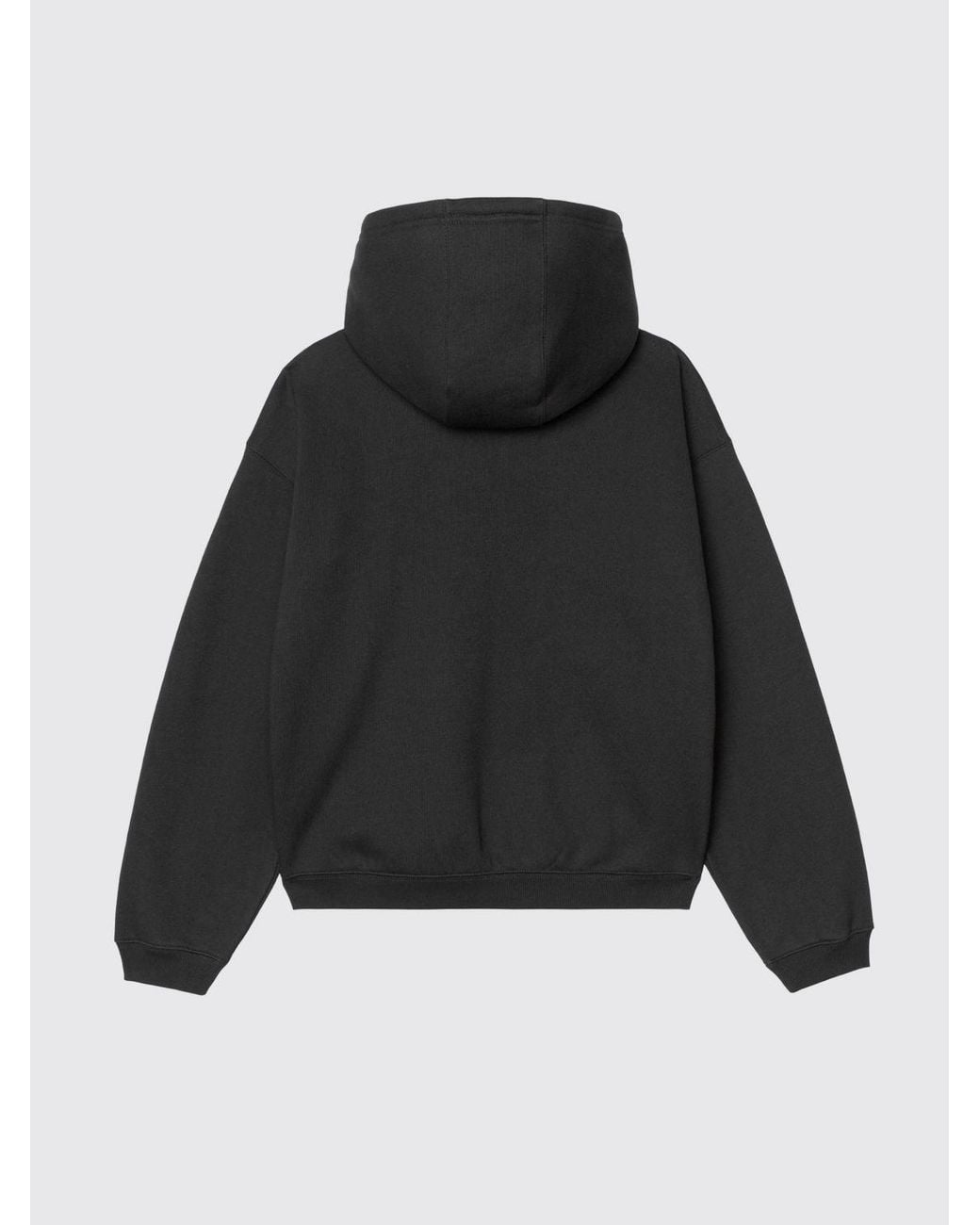 Carhartt Black Cotton-Blend Zip-Up Hoodie With Dropped Shoulders for men