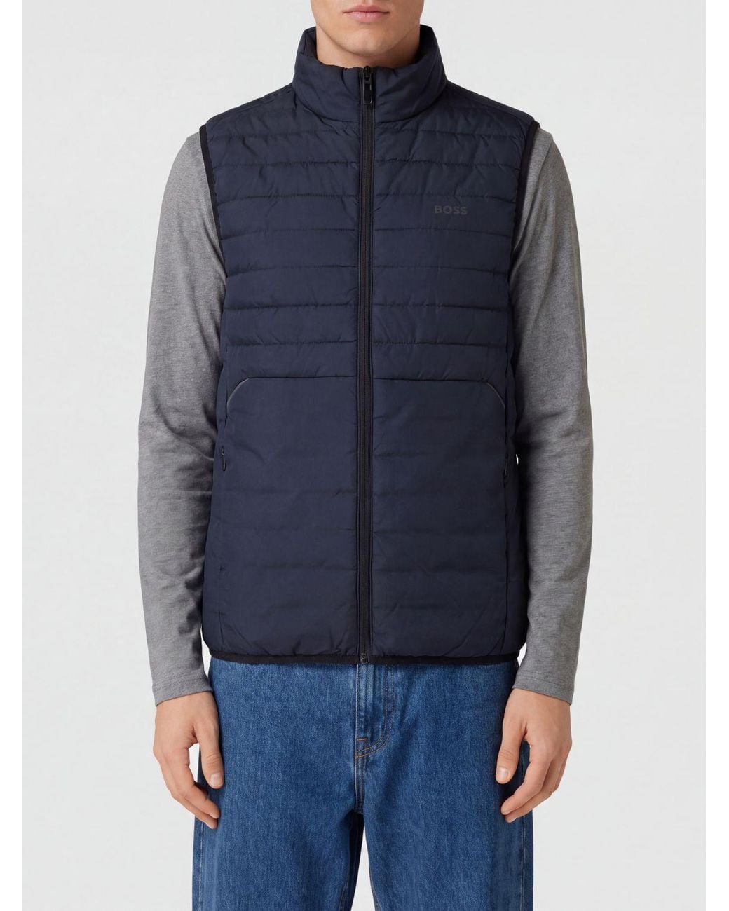 Boss Blue Padded Gilet for men