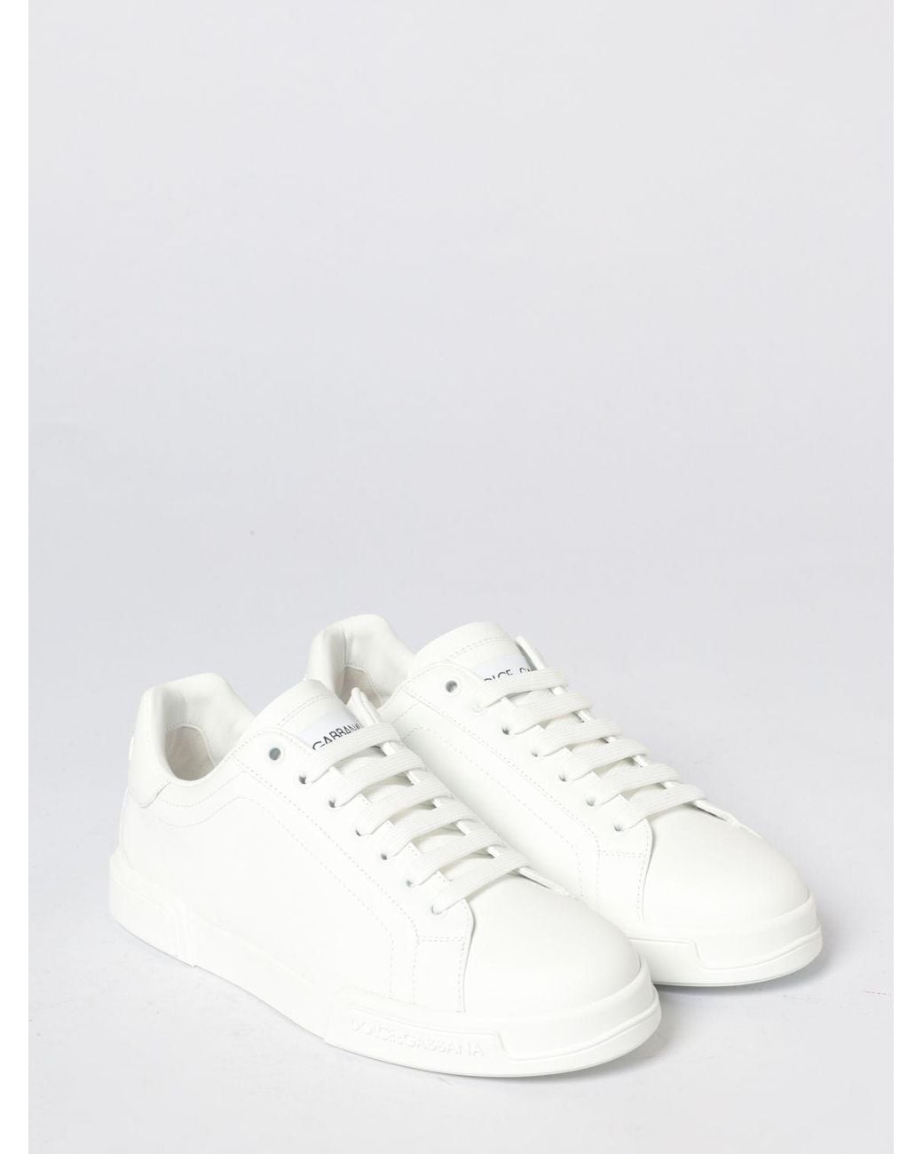 Dolce & Gabbana White Dolce &Amp Gabbana Portofino Leather Sneakers for men