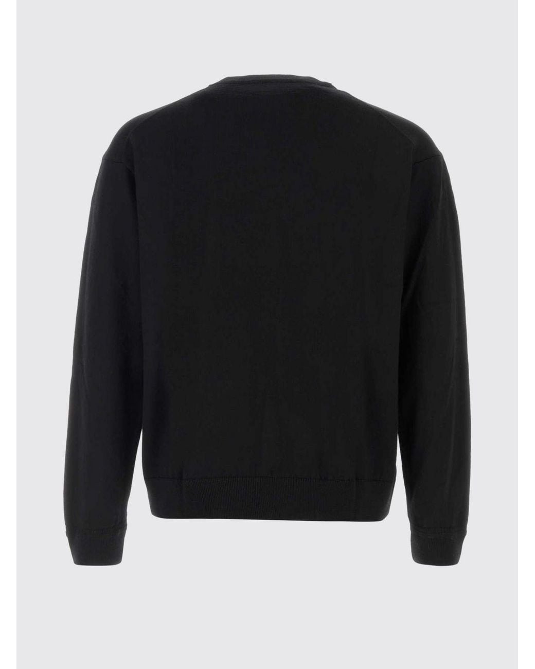 Maison Kitsuné Black Maison Kitsun&Eacute Pure Wool Crewneck Jumper With Logo Patch for men