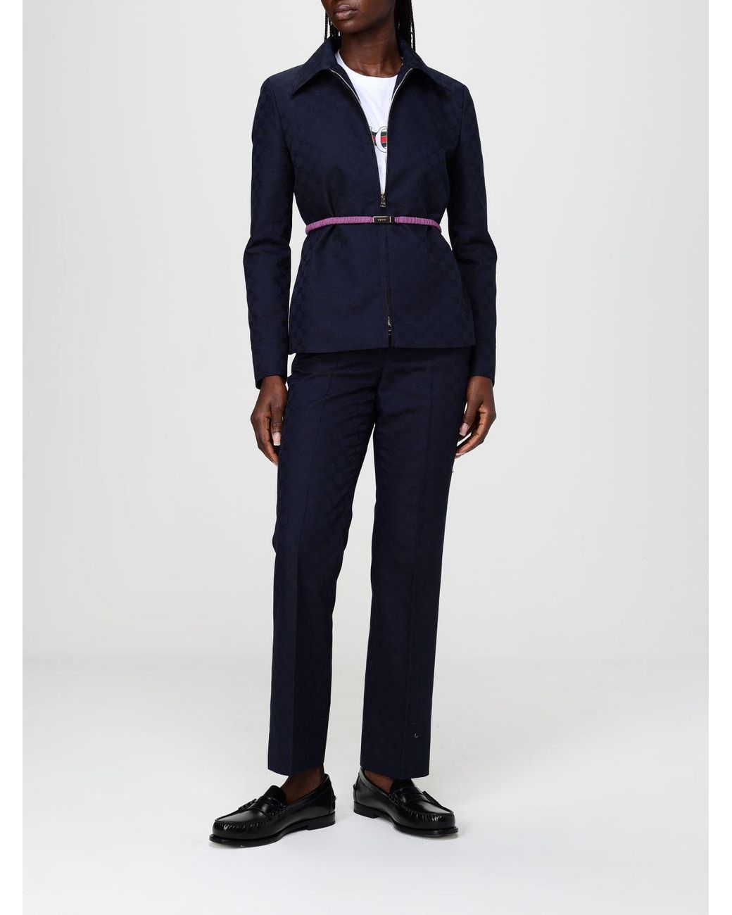 Chaqueta Gg De Mezcla De Algodón Gucci de color Blue