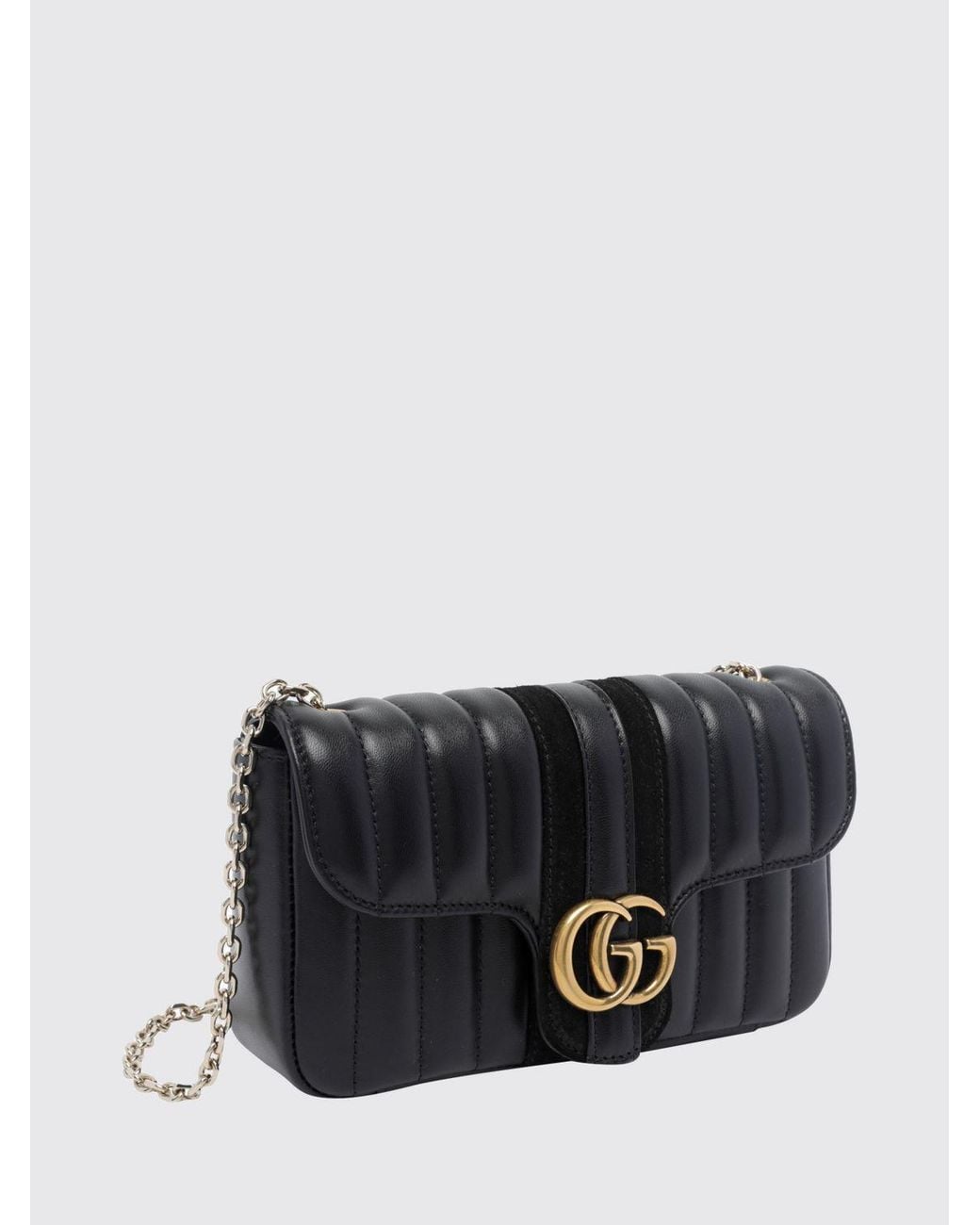 Gucci Black Jetset Gg Marmont Matelassé Nappa Monogram Mini Bag