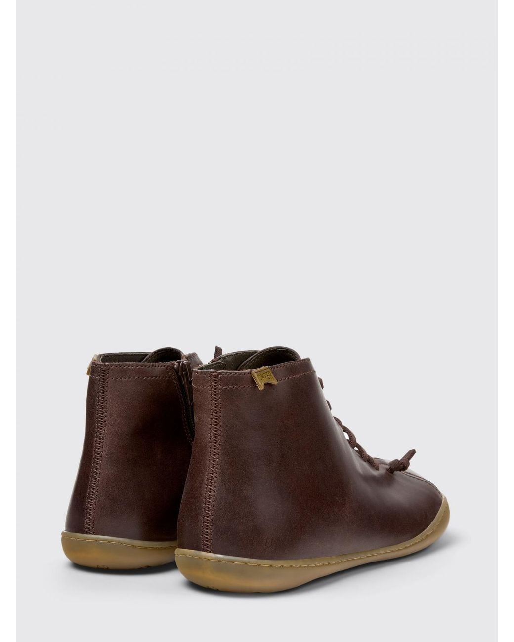 Camper Brown Peu Chrome-Free Leather Ankle Boots for men
