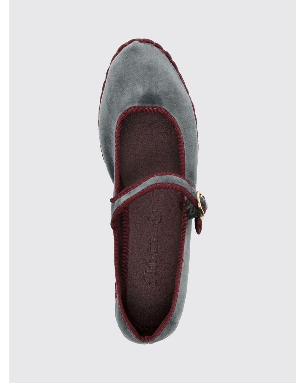 Flabelus White Georgina Bicolour Velvet Mary Jane Ballet Flats With Strap