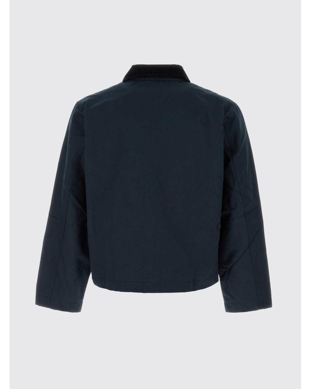 GIMAGUAS Blue Cotton Shirt Jacket With Corduroy Collar for men