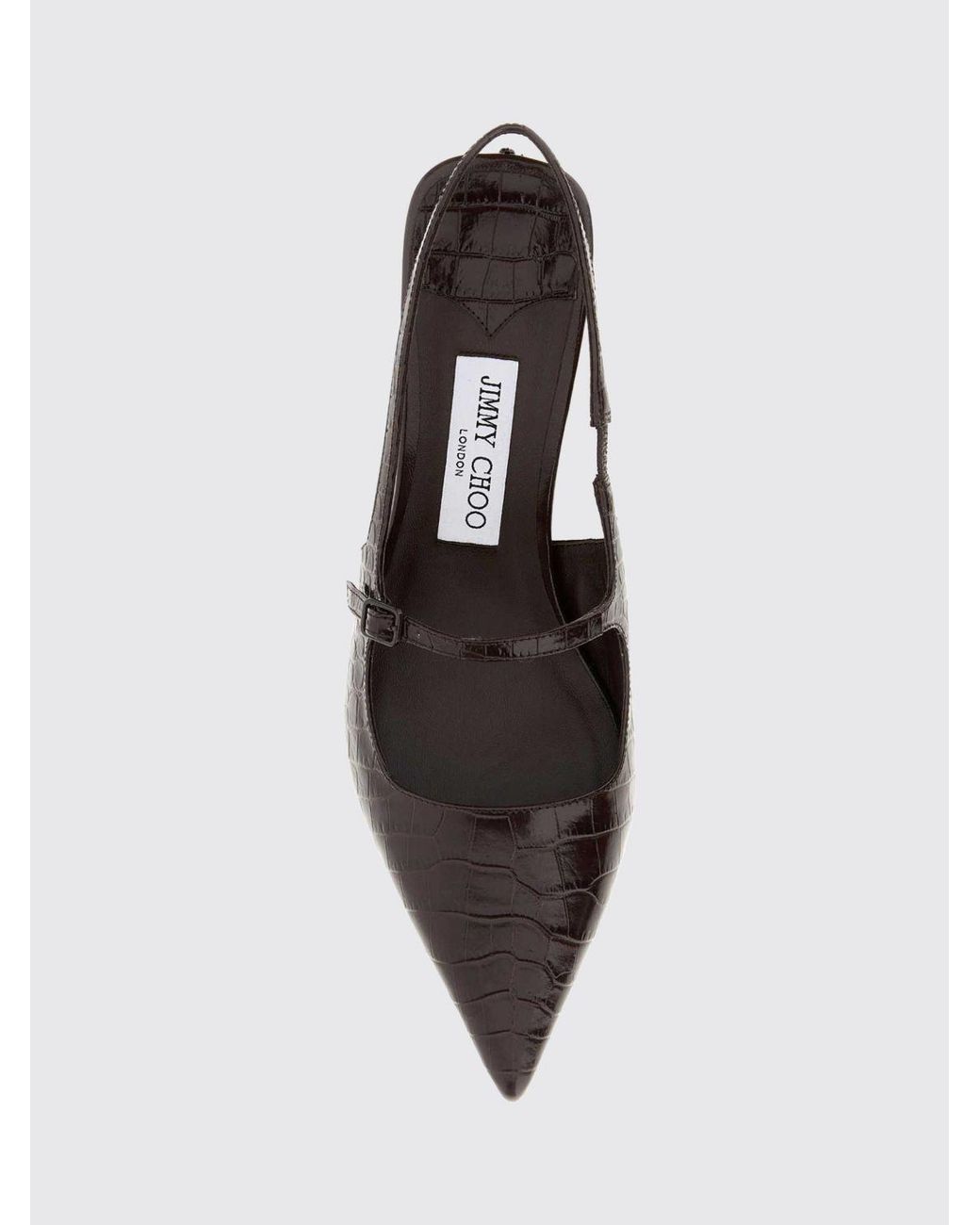 Jimmy Choo White Didi Croc-Effect Leather Slingbacks With Low Heel