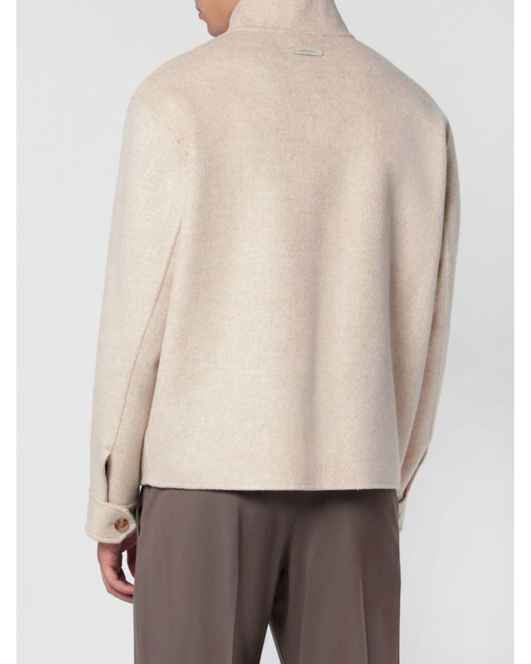 Lardini Natural Single-Breasted Short Coat for men
