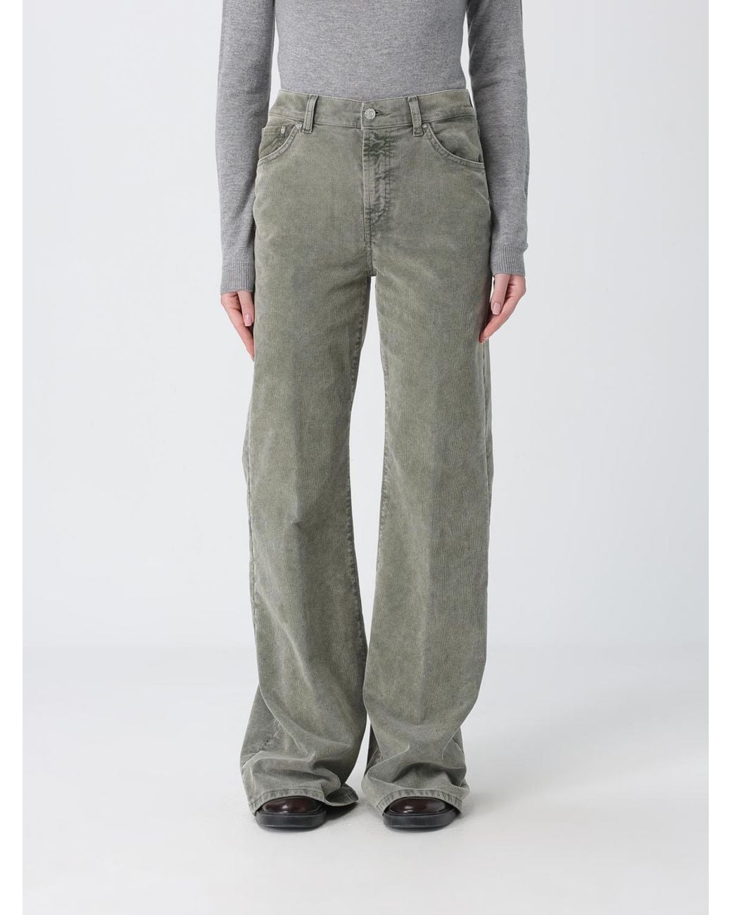 Dondup Gray Flared Corduroy Jeans