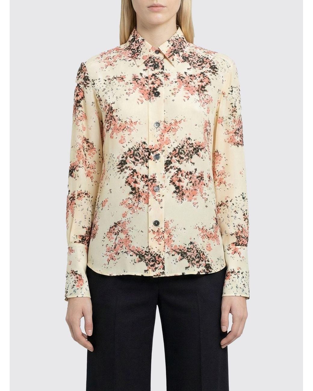 Paul Smith Natural Viscose Shirt With Floral Print